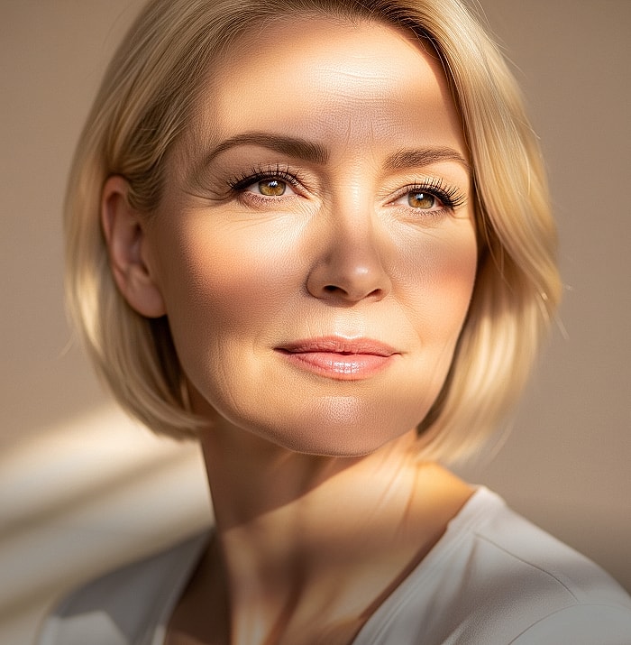 Profile of a woman in soft lighting