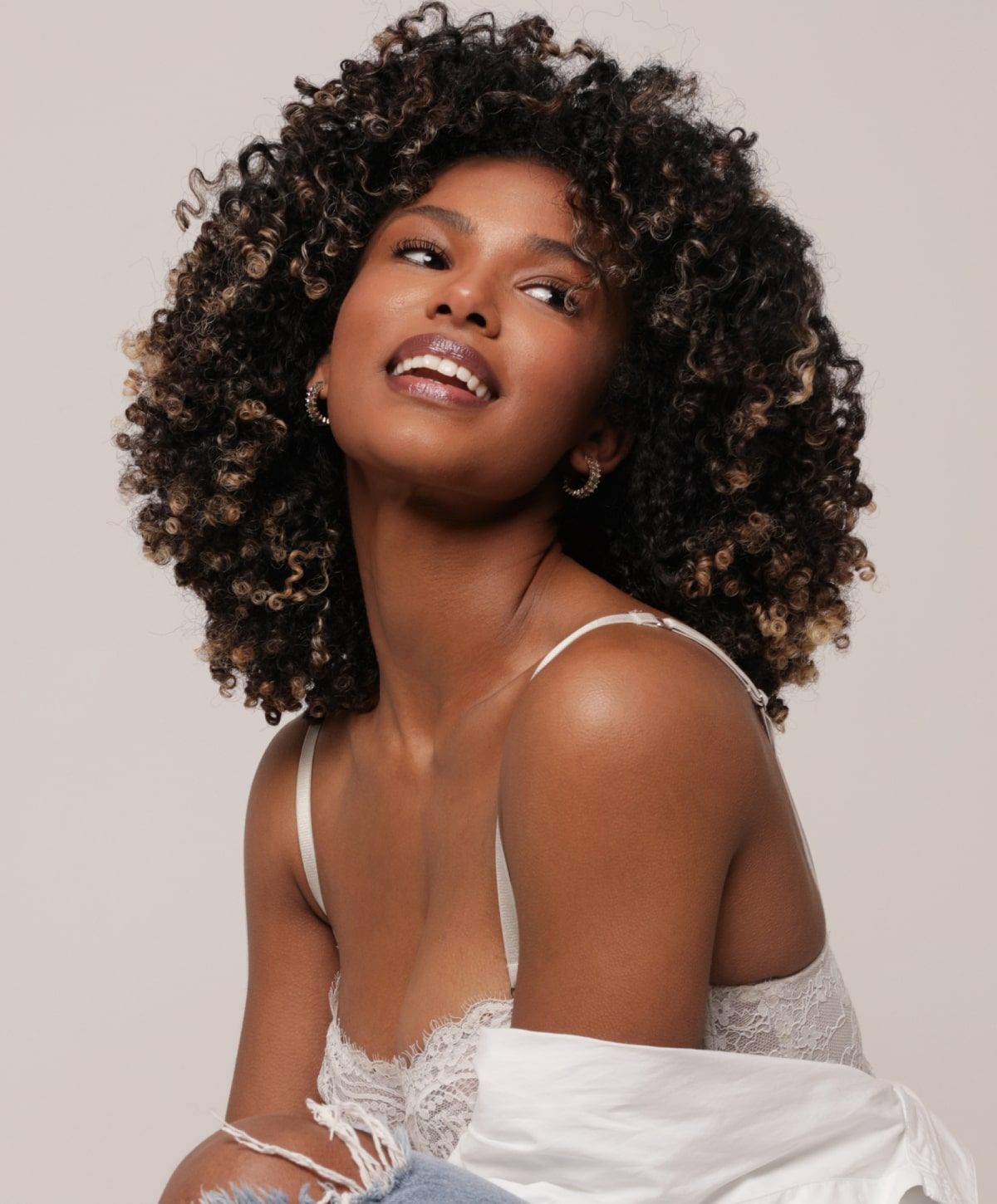 charlotte injectables model with curly hair