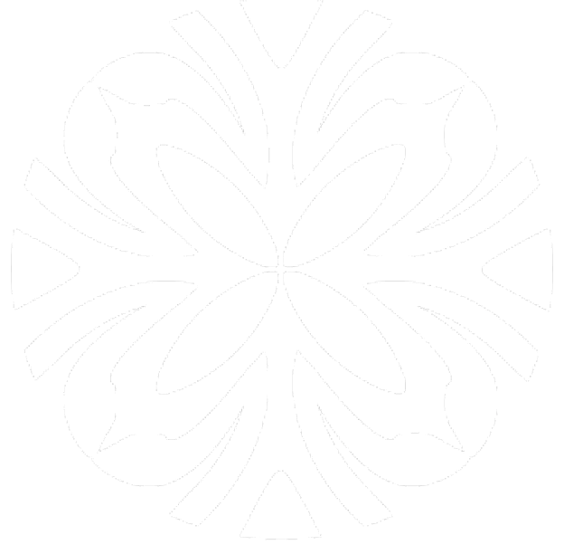 Ornate floral white design on black background