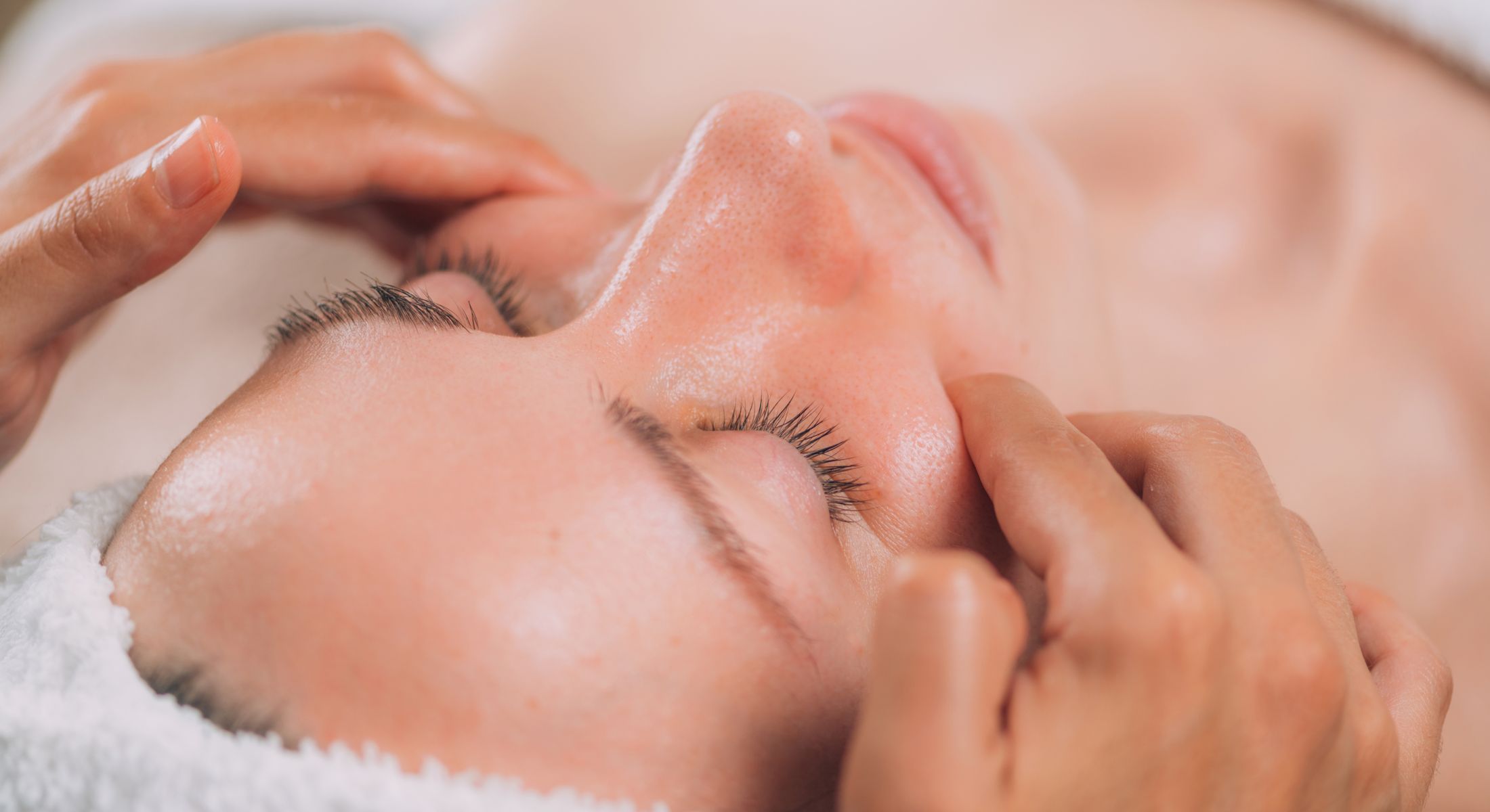 charlotte facials model with eyes closed